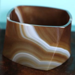 Tiffany & Co. Frank Gehry Brown Banded Agate Torqu